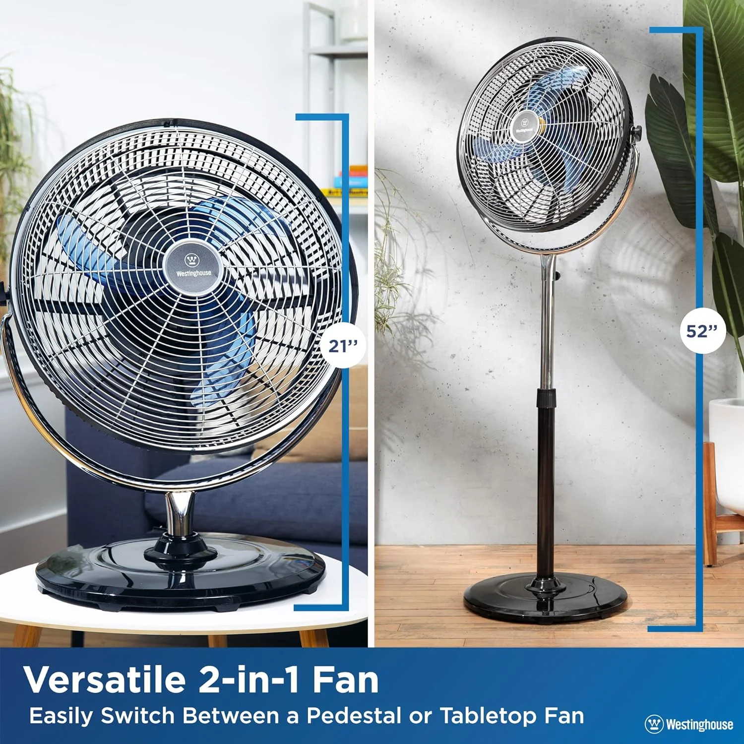 16" 2 in 1 Oscillating Stand + Table Fan - Image 3