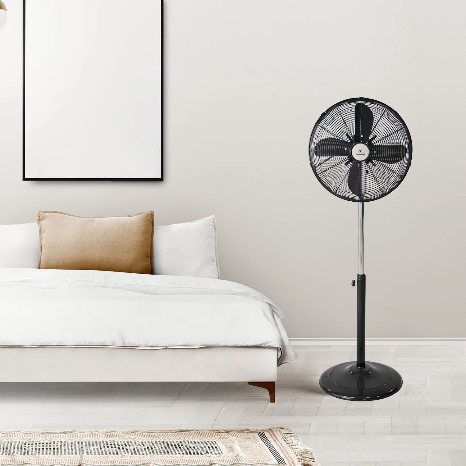 16" Vintage Metal Pedestal Fan Black - Image 9