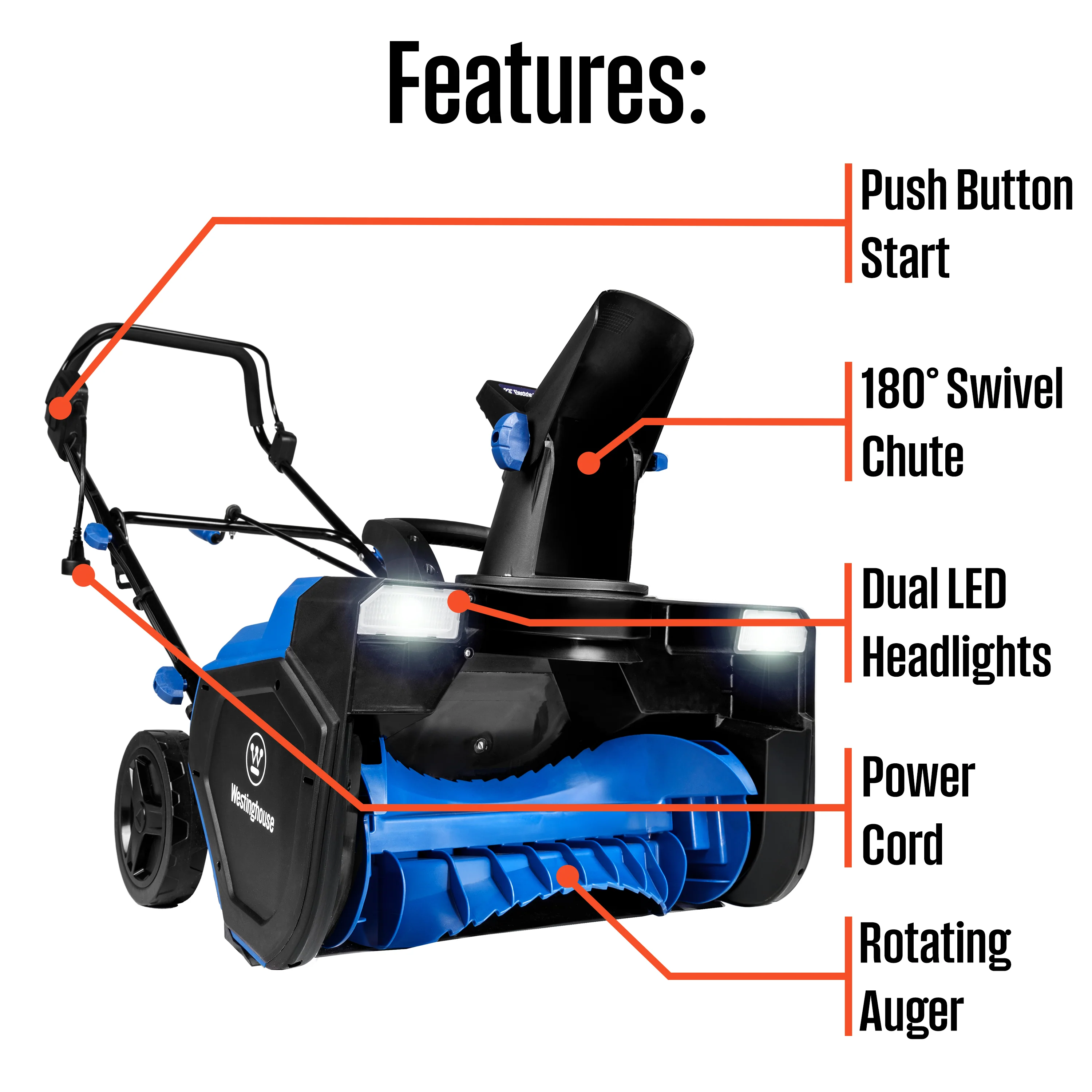 WSnow23 23" Corded Snow Blower - Image 7
