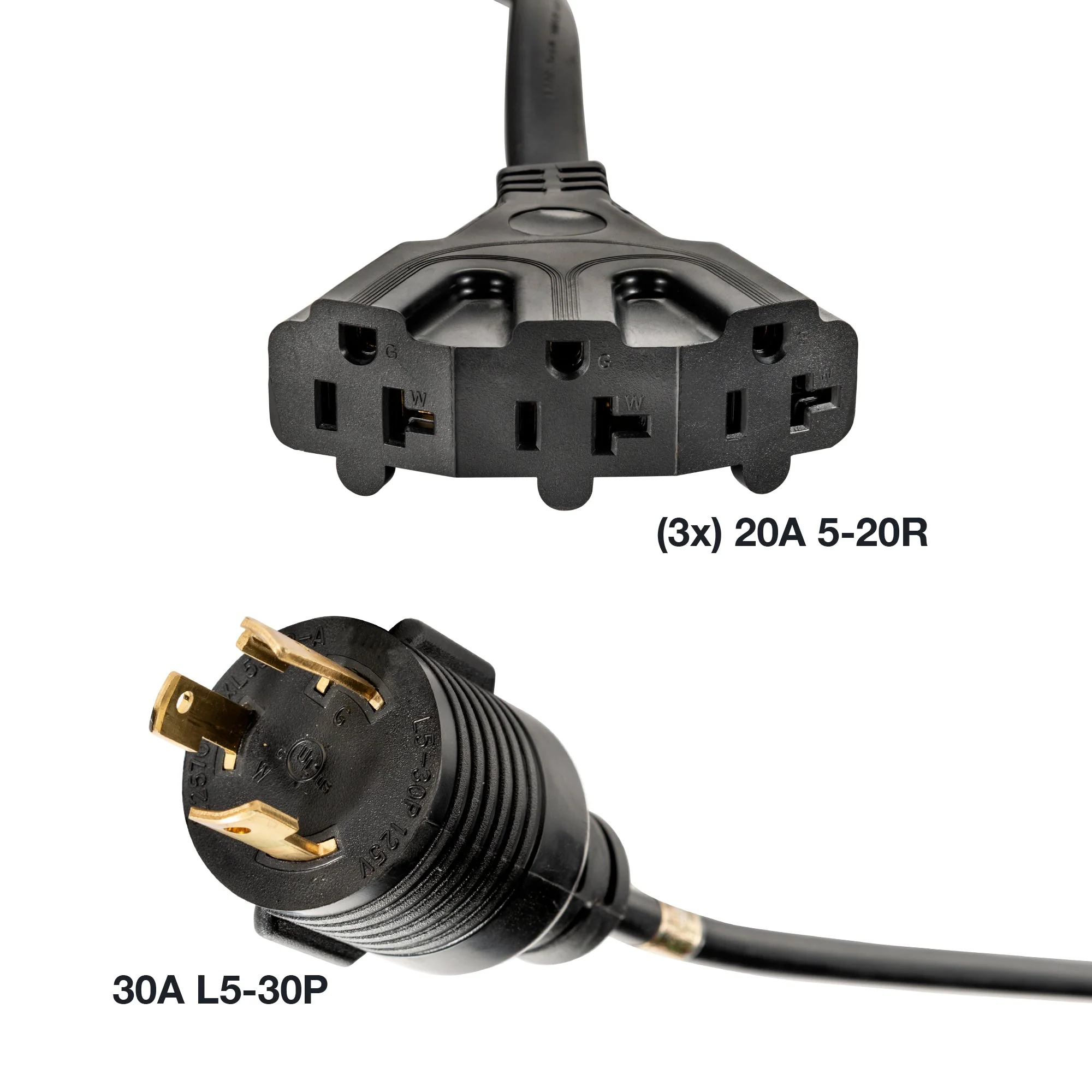 25' Generator Cord: 30A 120V L5-30P to (3x) 5-20R - Image 3