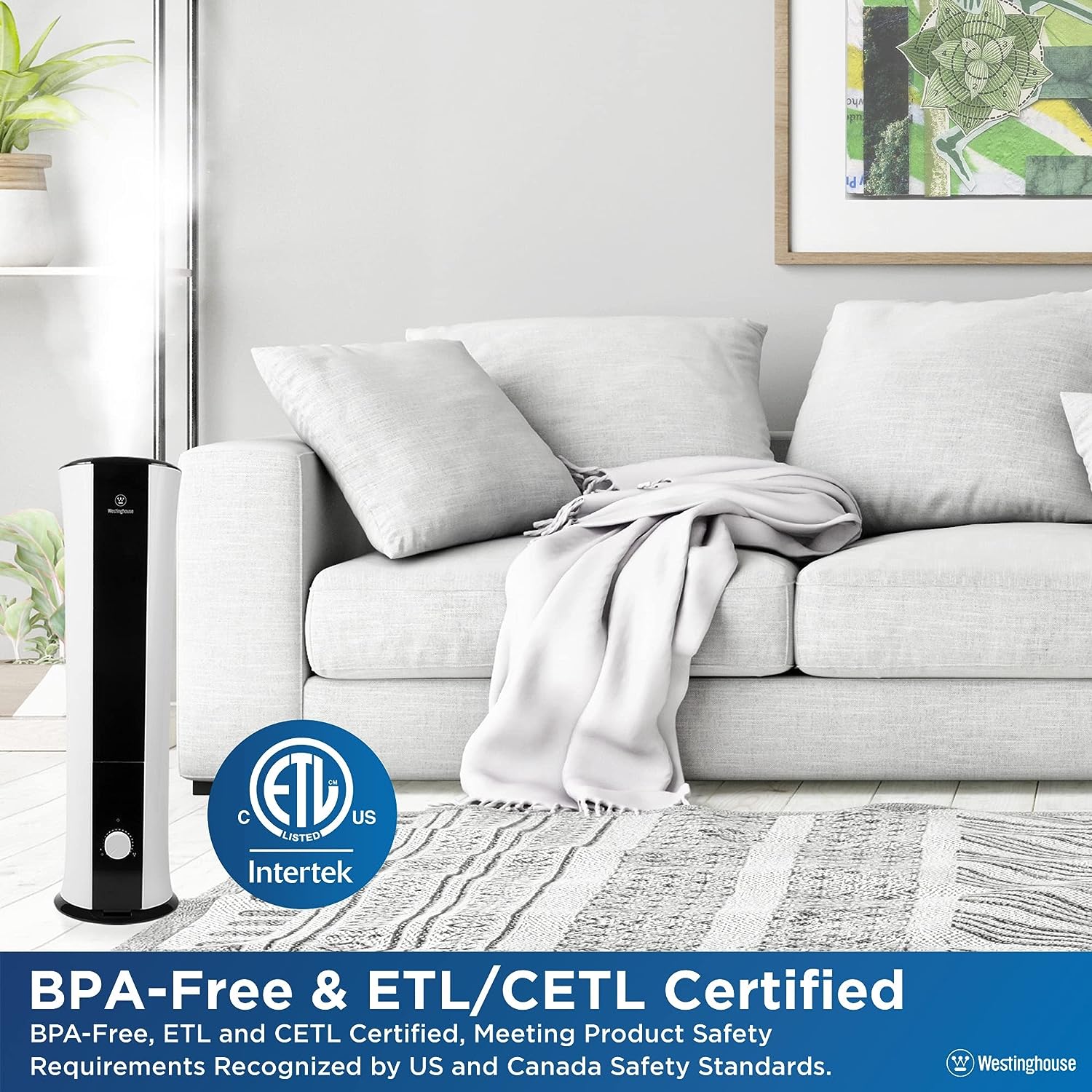 28" Cool Mist Ultrasonic Tower Humidifier 6L Top Fill - Image 2