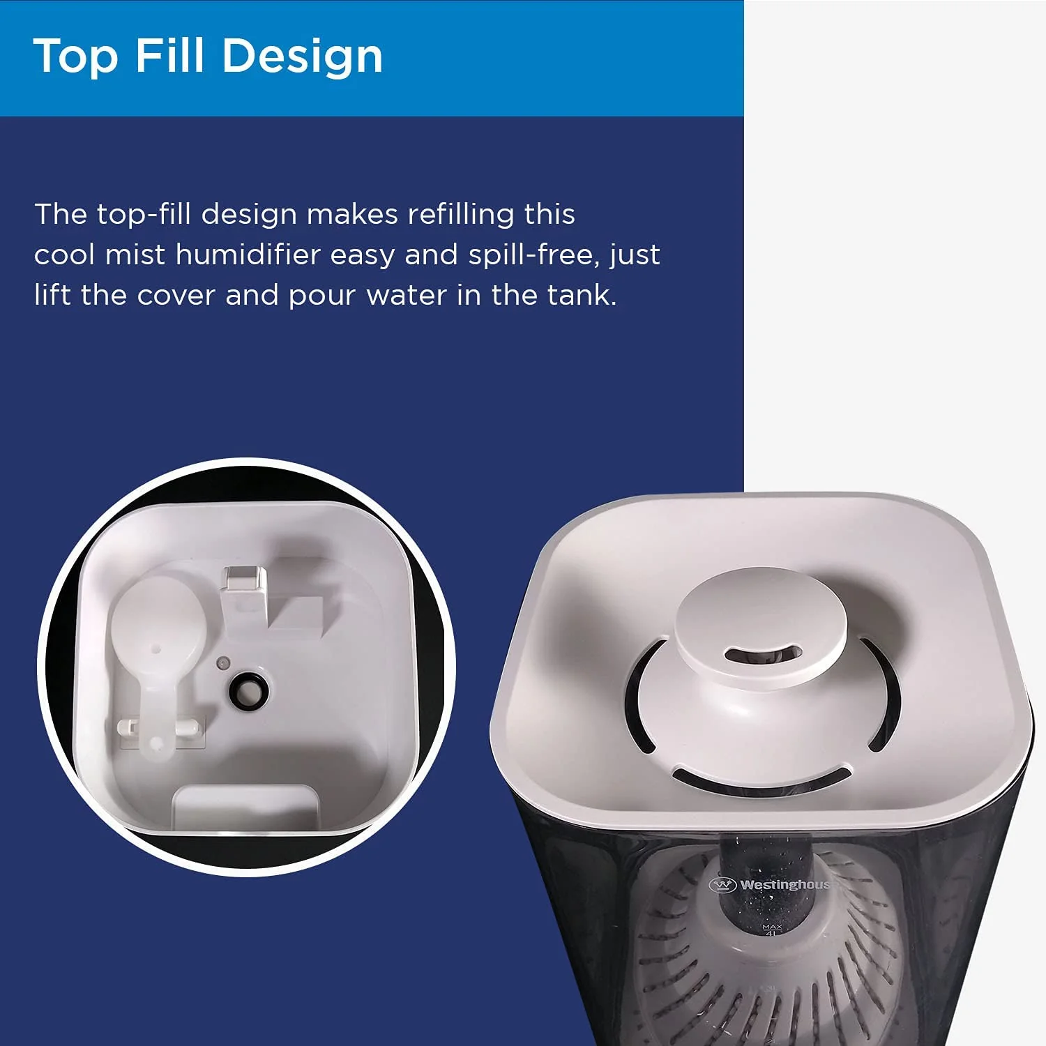 4.5L Top Fill Quiet Ultrasonic Air Humidifier - Image 3