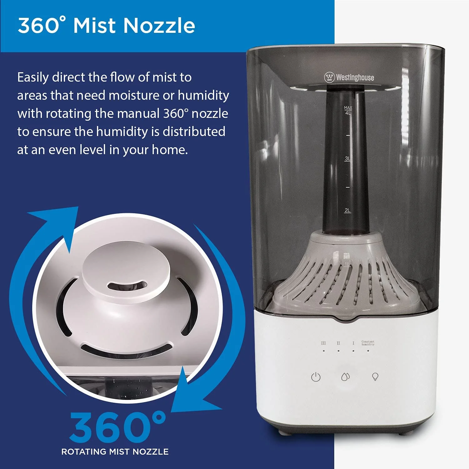 4.5L Top Fill Quiet Ultrasonic Air Humidifier - Image 5
