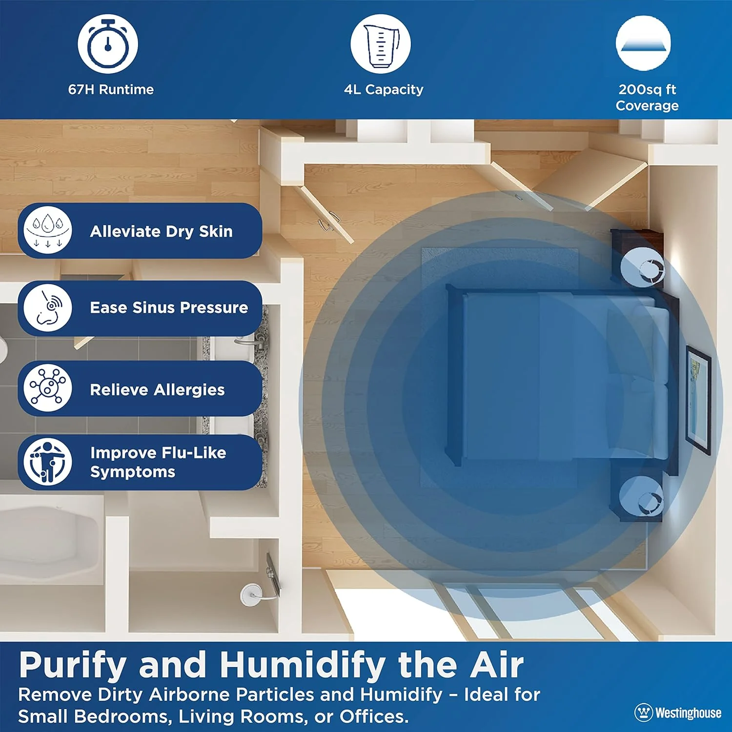 Antimicrobial Air Sterilization Humidifier, Charcoal - Image 4