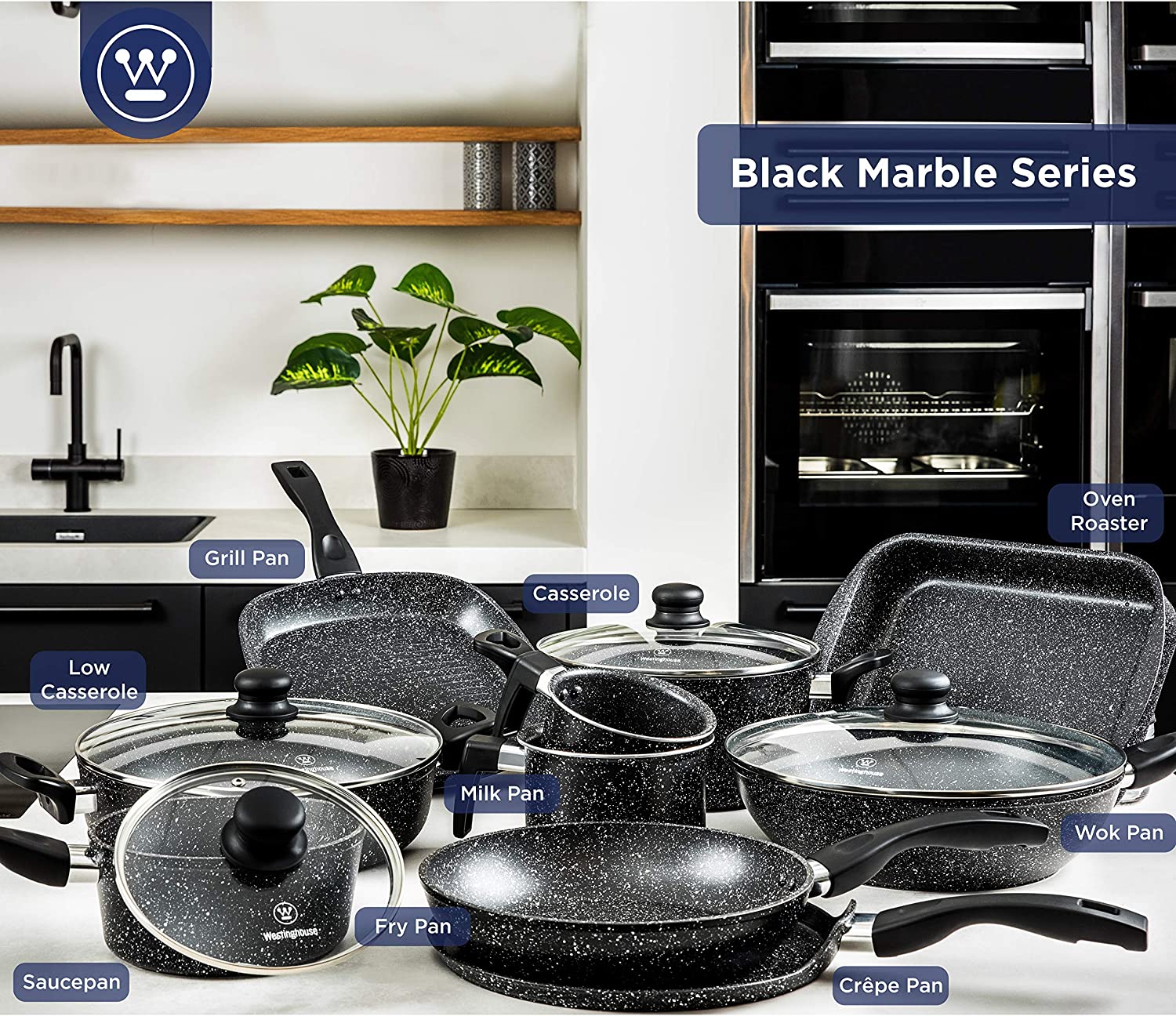 Black marble frying pan (11") - Image 5
