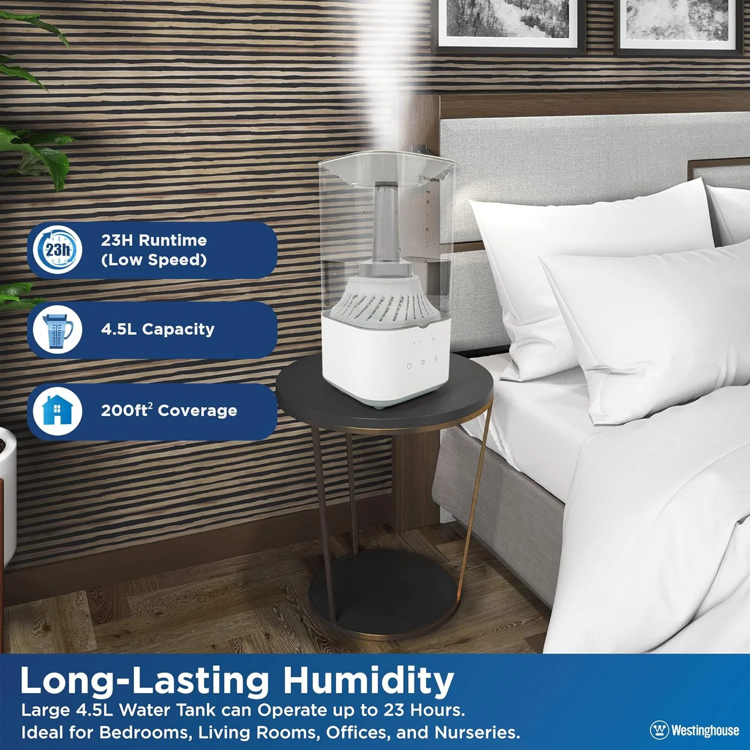 Clear Cool Mist Ultrasonic Humidifier 4.5L Top Fill - Image 4
