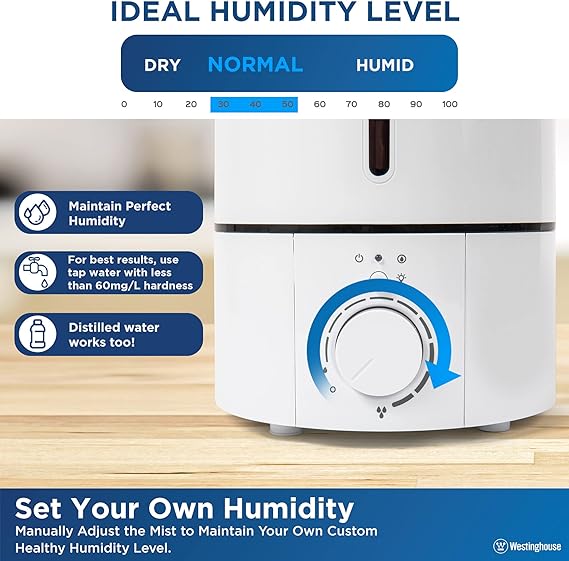 Cool Mist Ultrasonic Humidifier 3L Bottom Fill - Image 6