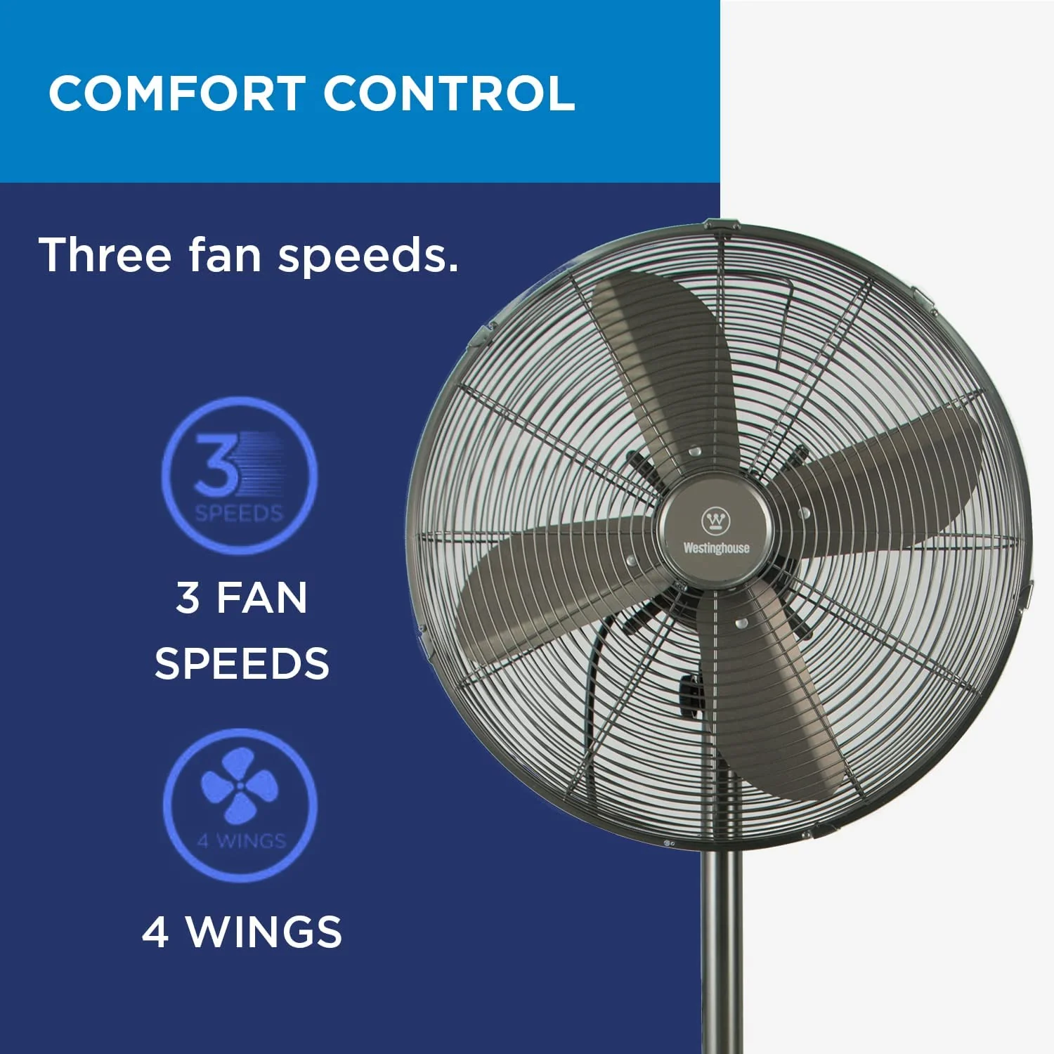 16" Vintage Metal Pedestal Fan Grey - Image 6