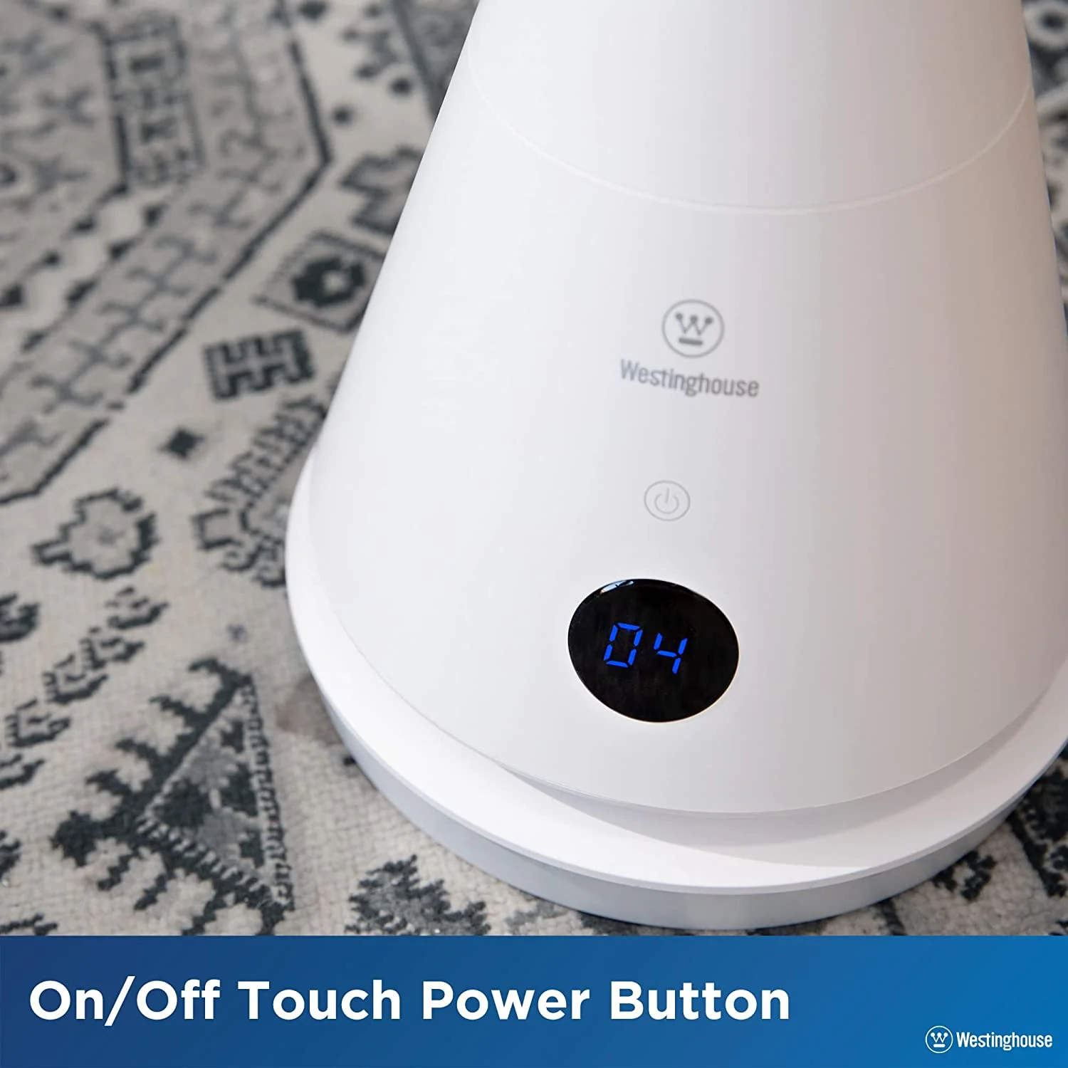 40” 2-in-1 Digital Bladeless Fan with Heater White - Image 9