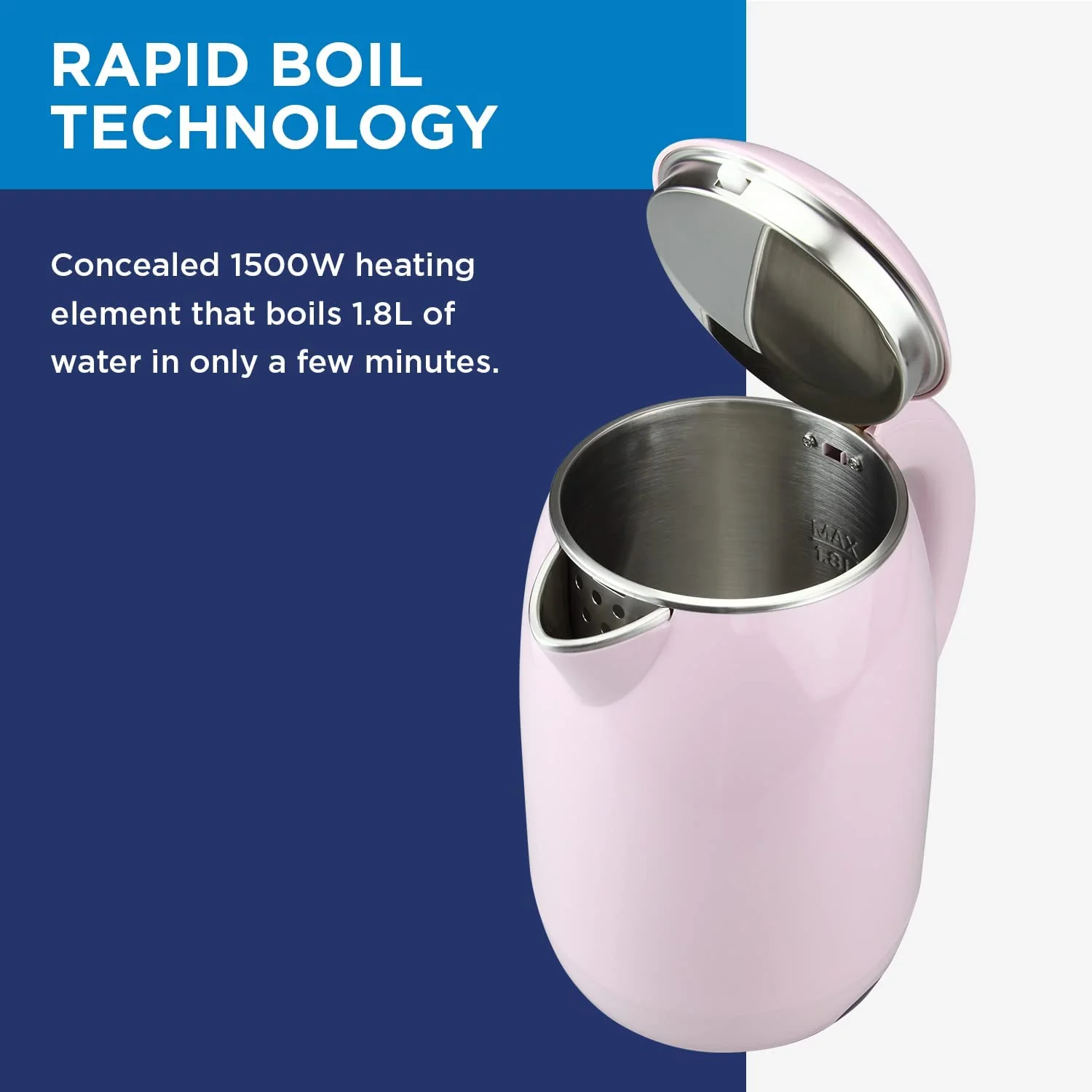 Electric Cordless Kettle - Pink - Image 3