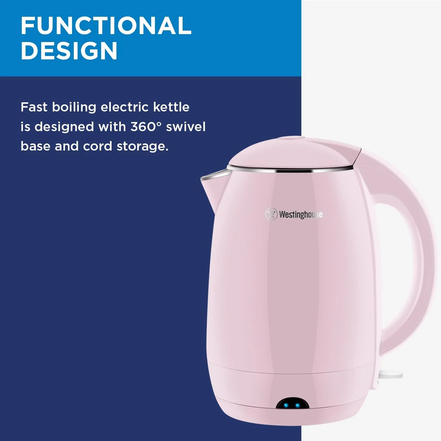 Electric Cordless Kettle - Pink - Image 6