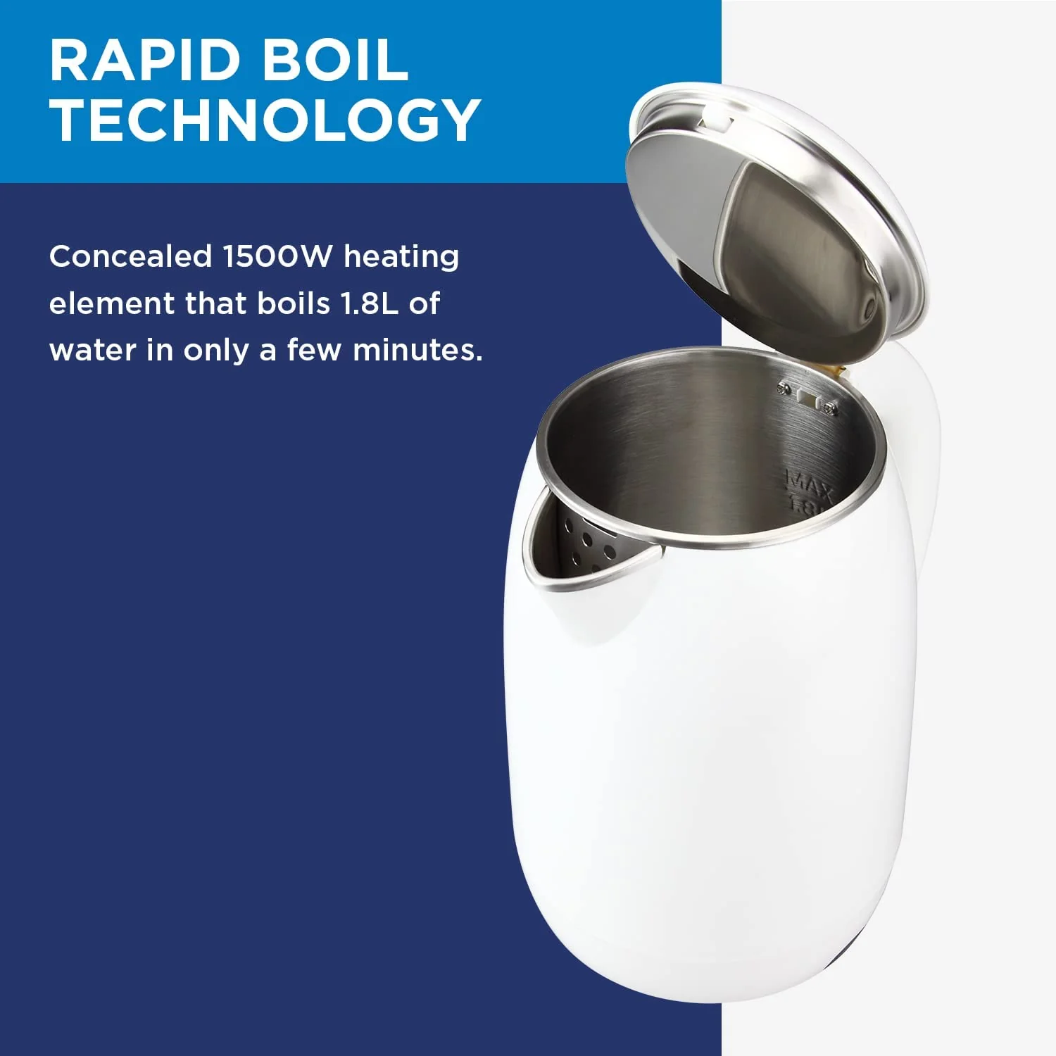 Electric Cordless Kettle - White - Image 3