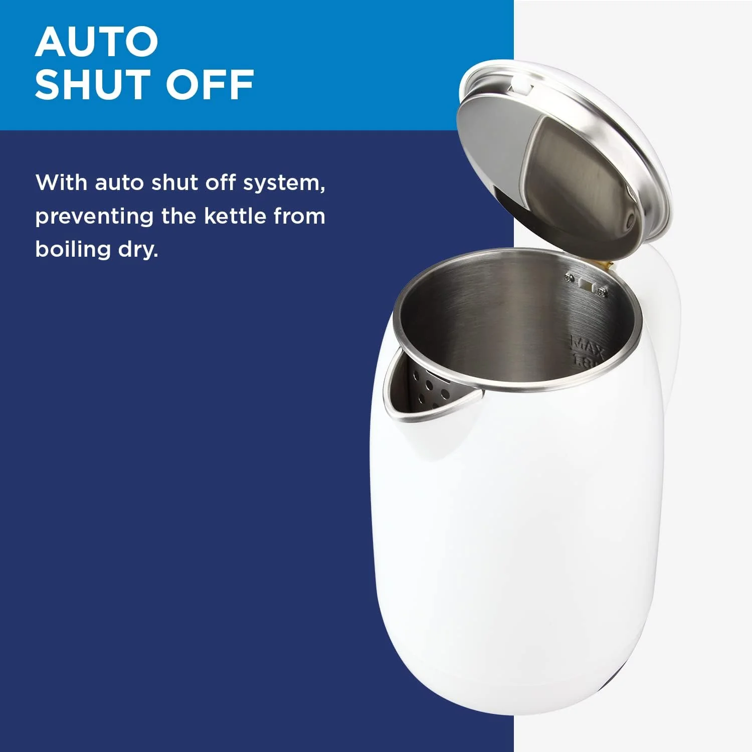 Electric Cordless Kettle - White - Image 6