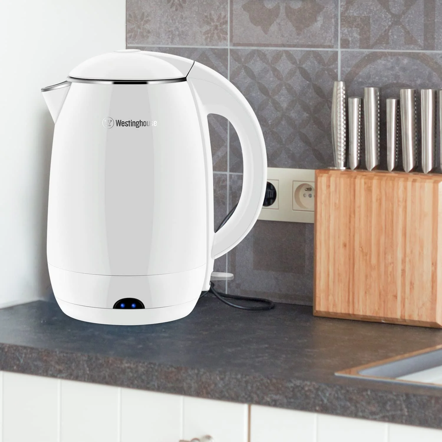 Electric Cordless Kettle - White - Image 8