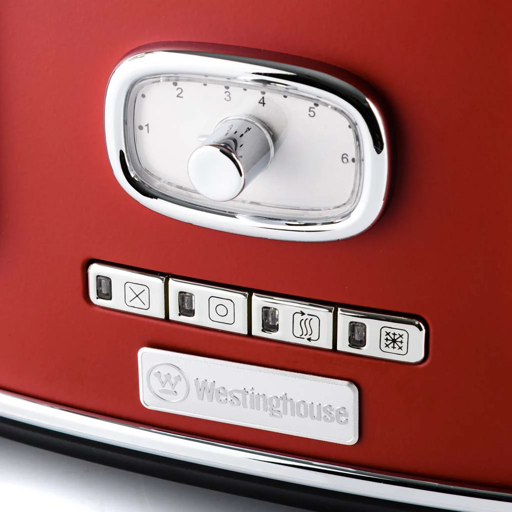Retro Series 4 Slice Toaster - Red - Image 3