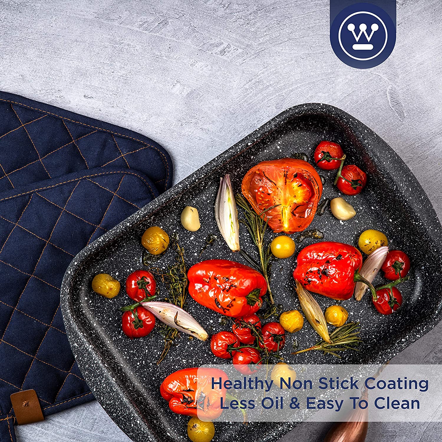Large Black Marble Roasting Pan (13.7") - Image 4