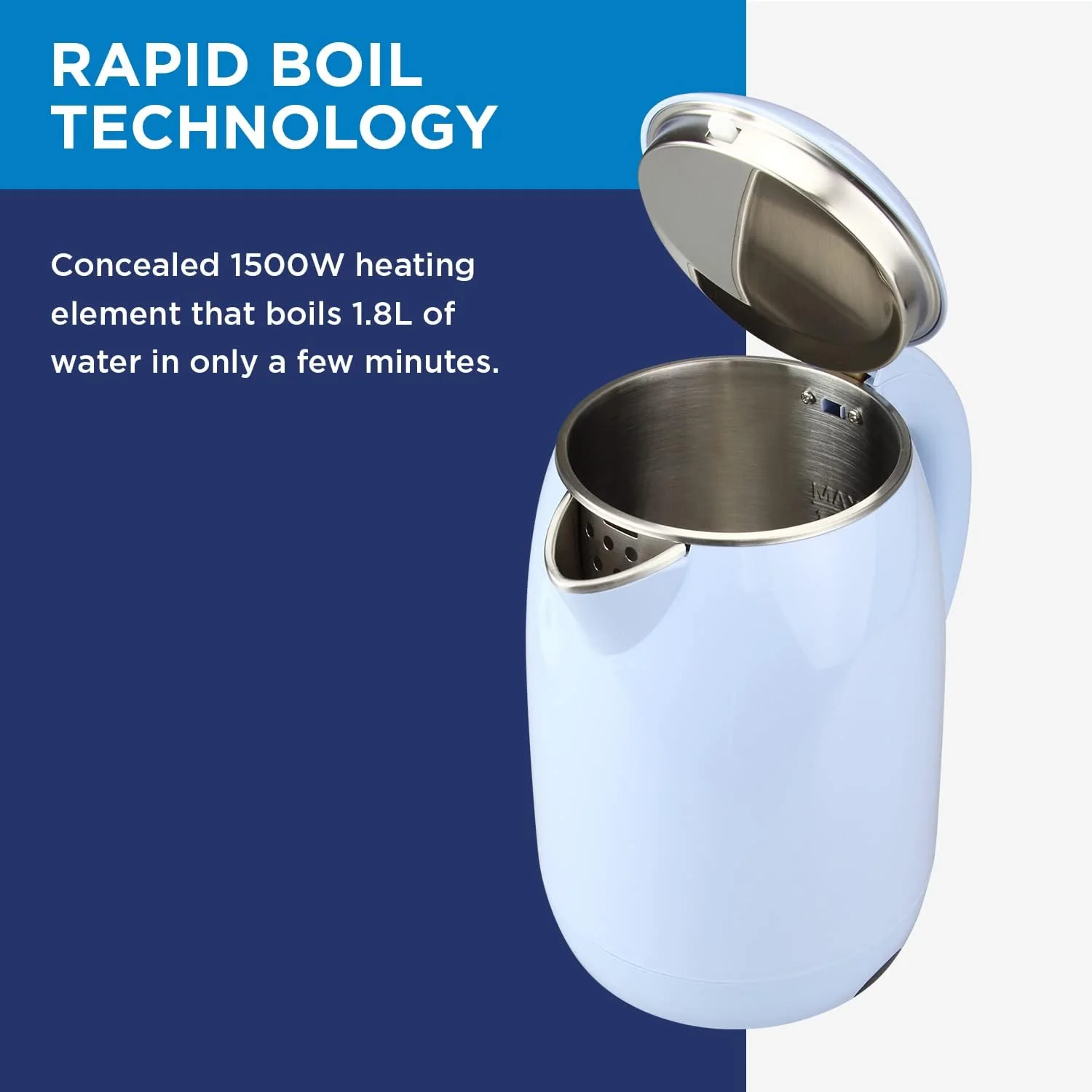 Electric Cordless Kettle - Blue - Image 4