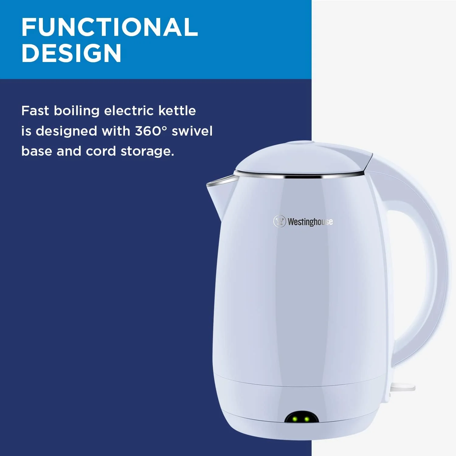 Electric Cordless Kettle - Blue - Image 5