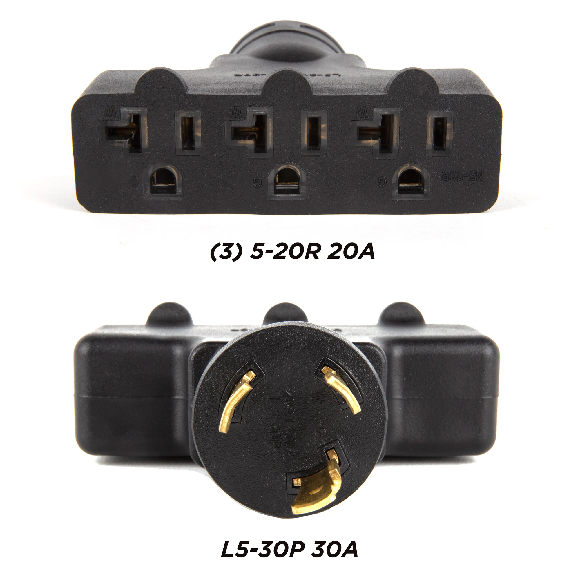 Generator Plug Adapter: 30A 120V L5-30P to (3x) 5-20R - Image 3