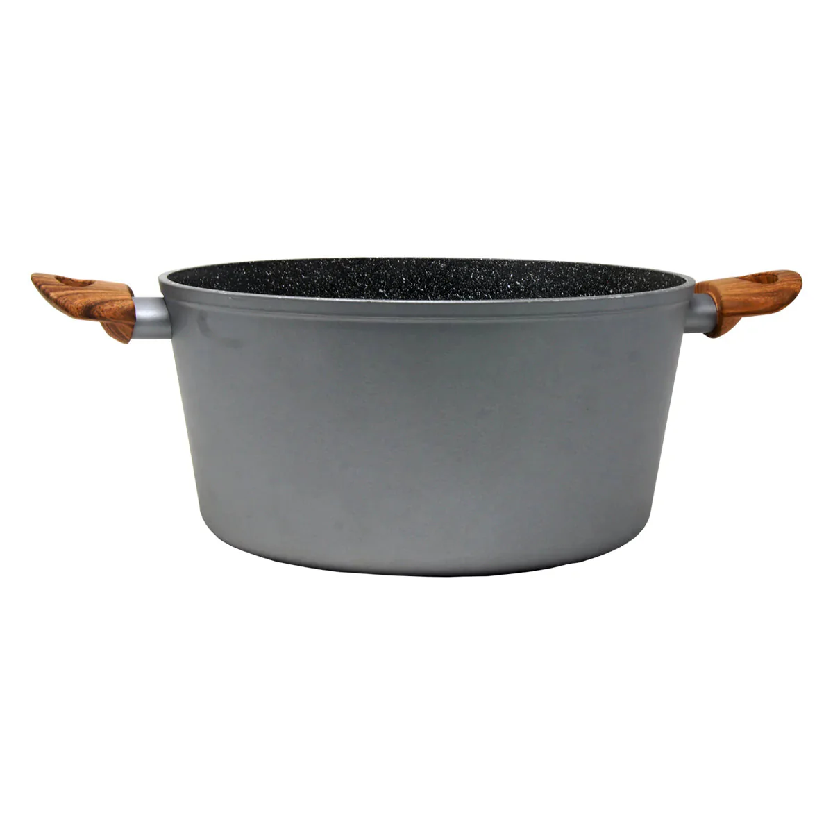 Gray and Wood Marble Finish Casserole Pot (9.5") - Image 3