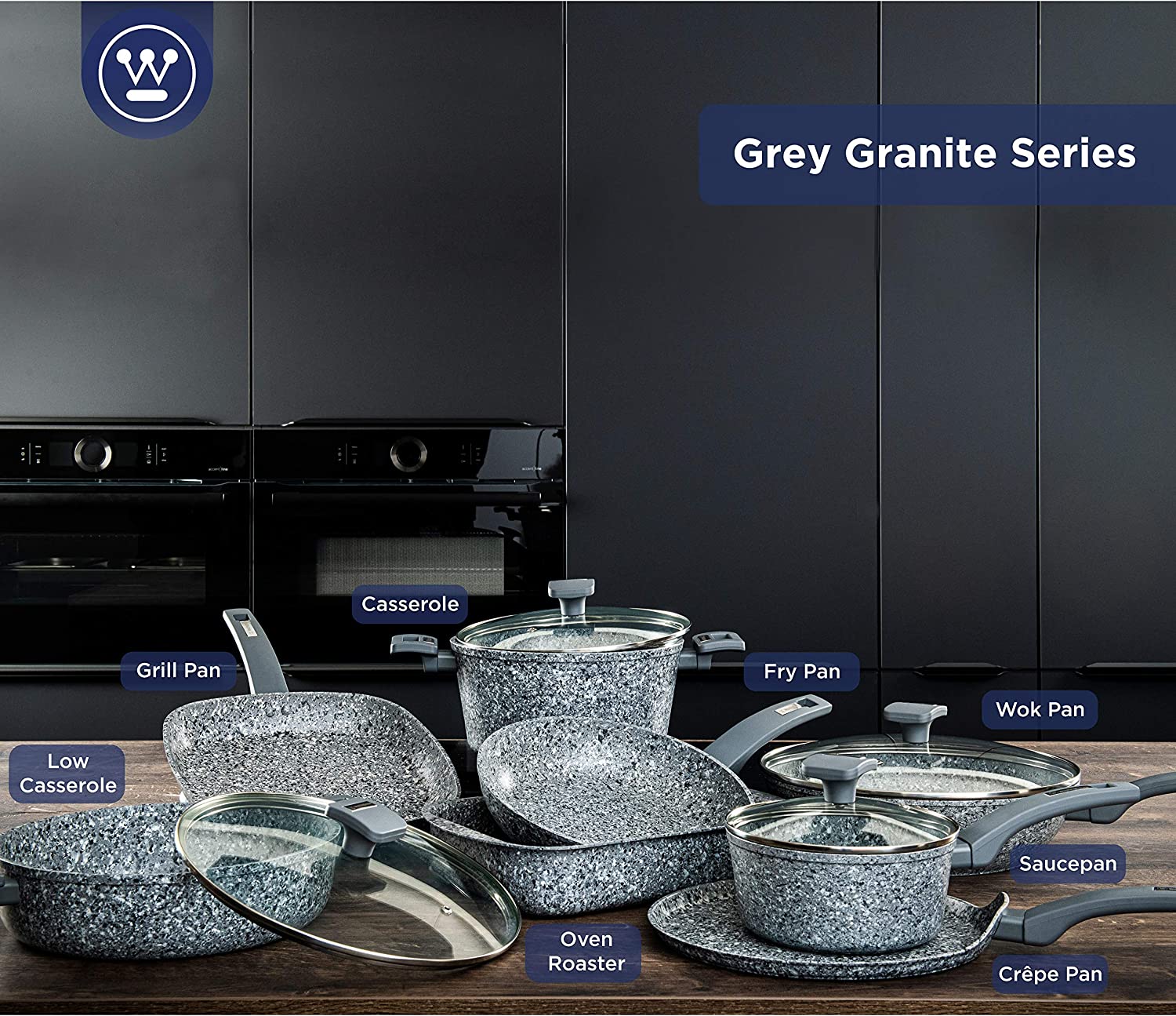 Gray granite marble finish frying pan (10.2") - Image 10