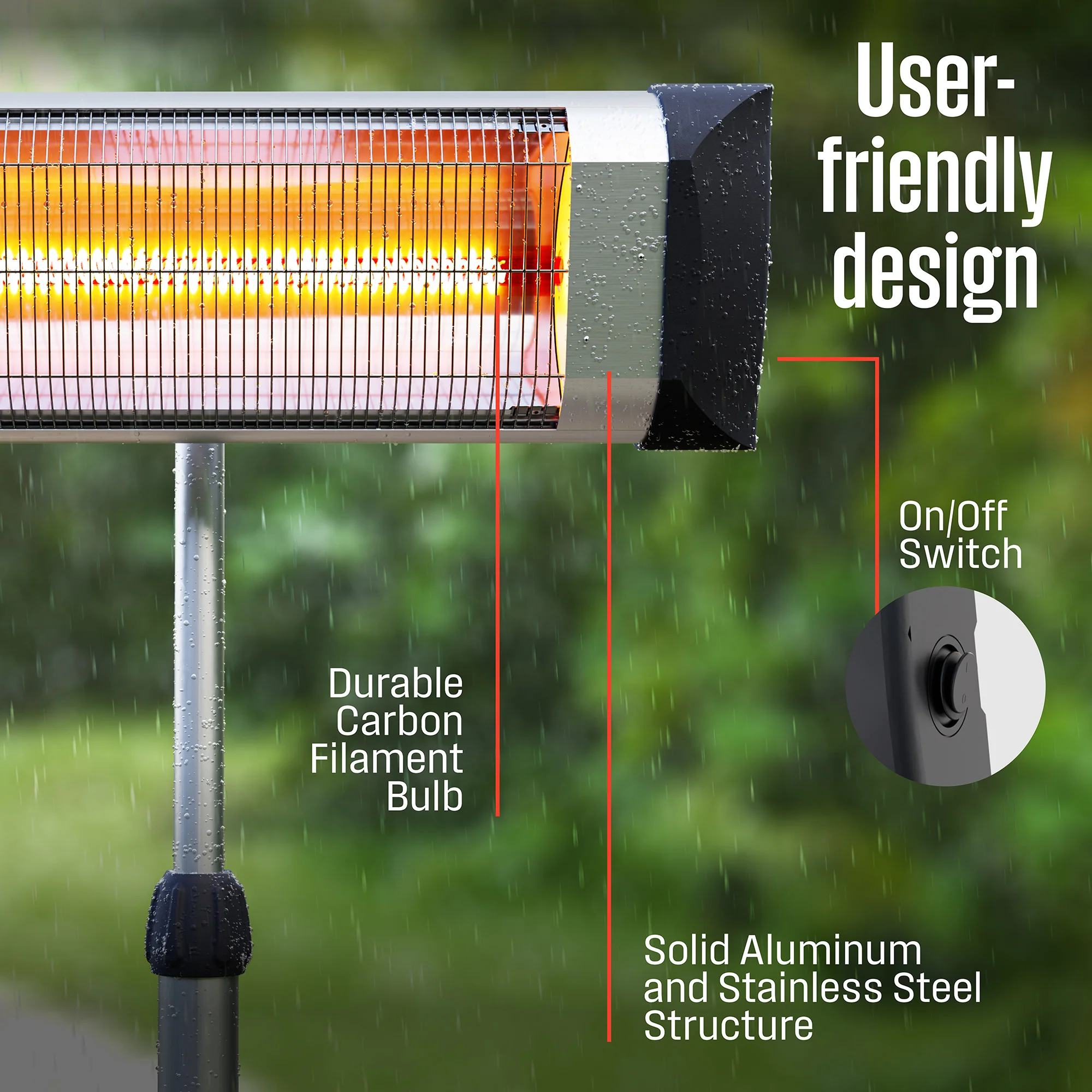 Pole Mounted Infrared Electric Outdoor Heater - Image 7