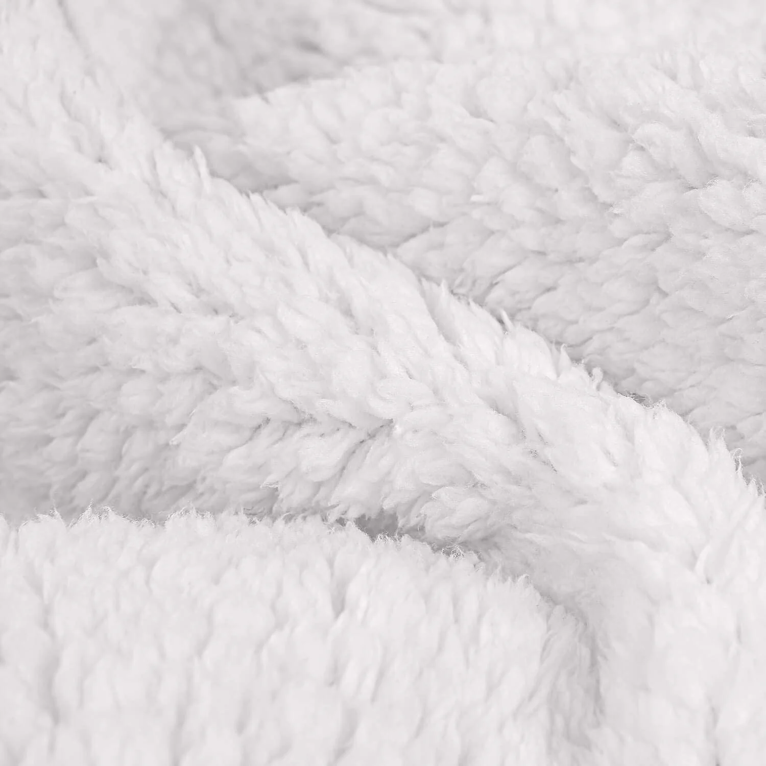 Plush Sherpa Fleece Throw Blanket Grey - Image 2