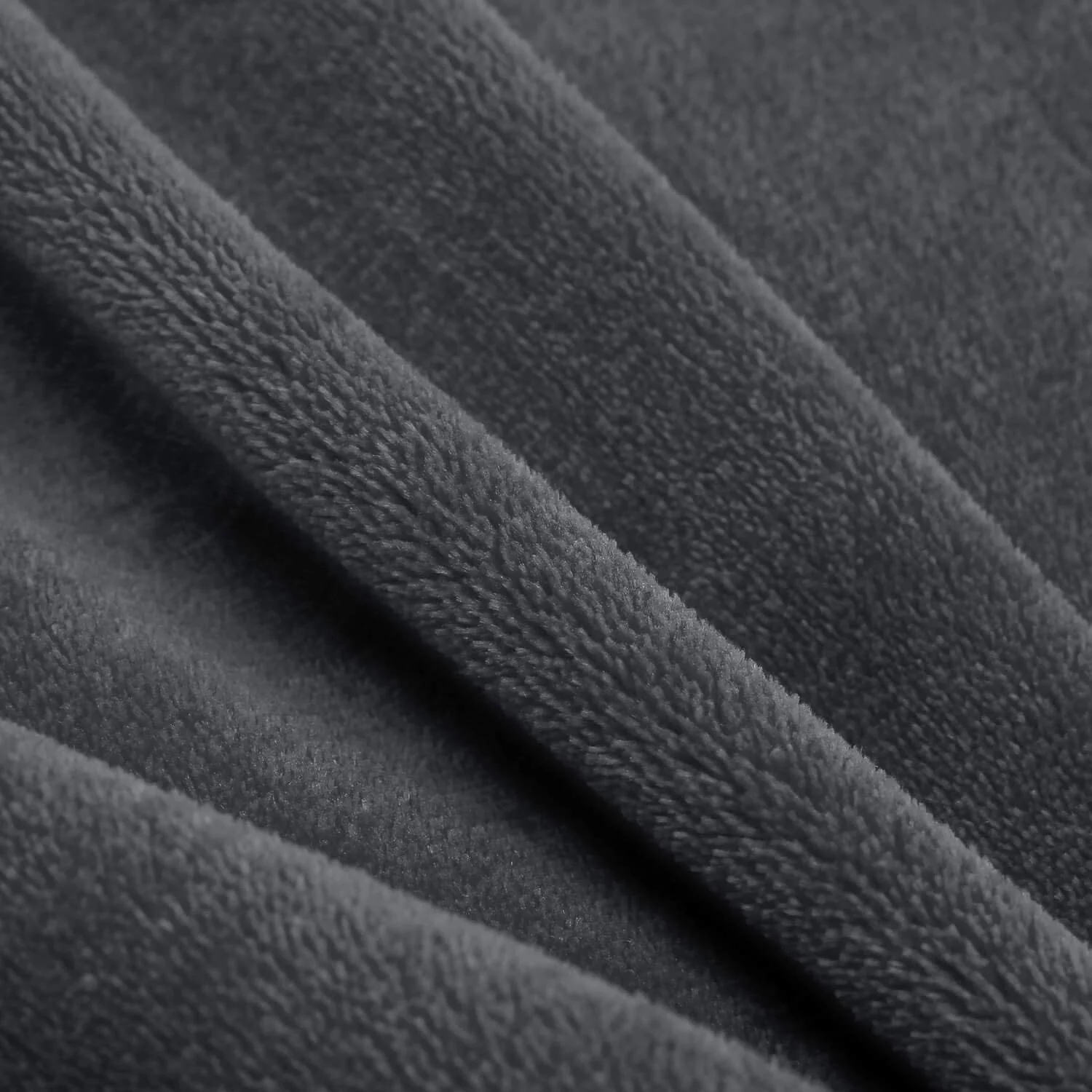 Plush Sherpa Fleece Throw Blanket Grey - Image 6