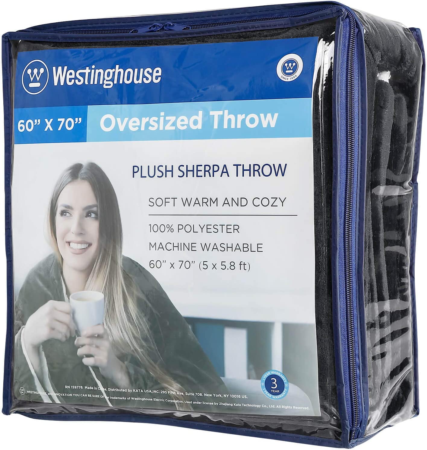 Plush Sherpa Fleece Throw Blanket Grey - Image 7