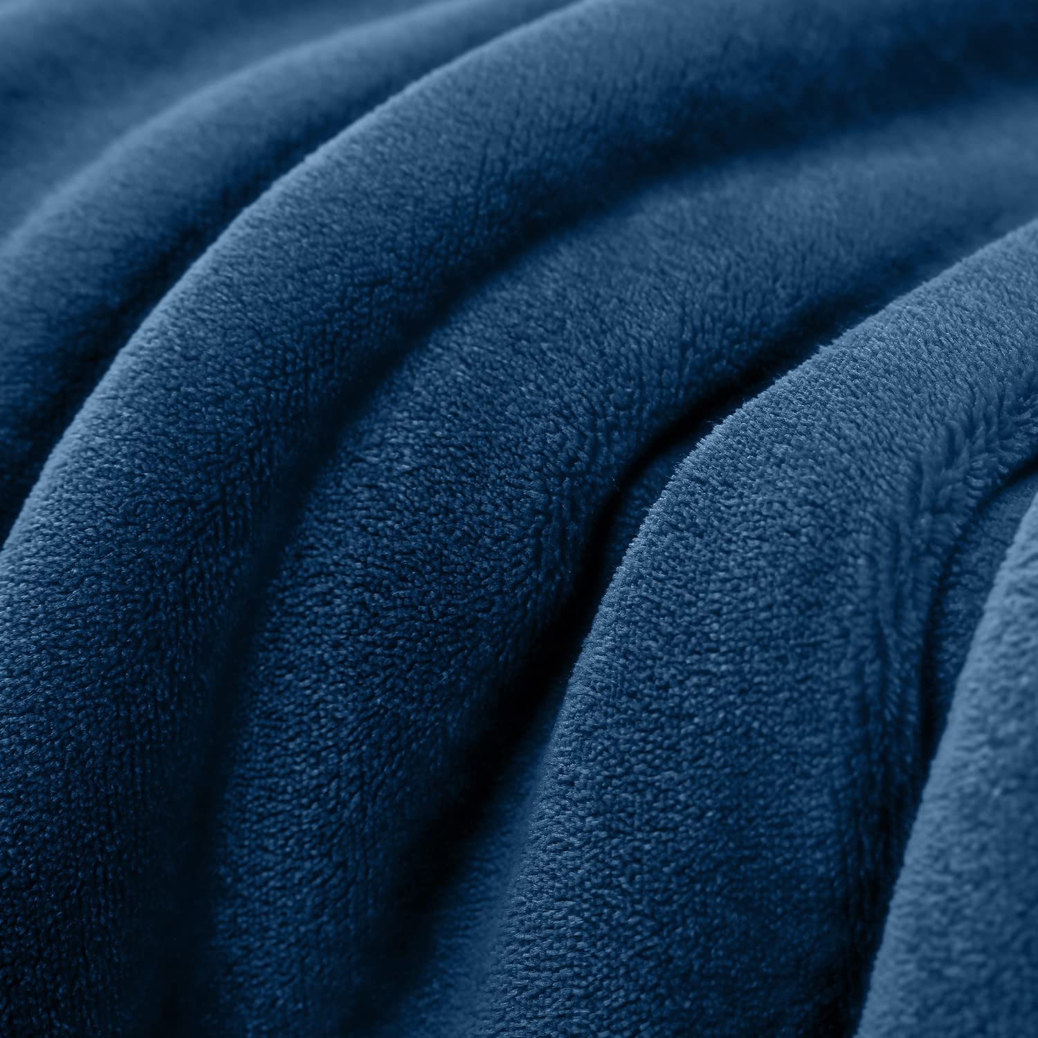 Plush Sherpa Fleece Throw Blanket Navy - Image 3