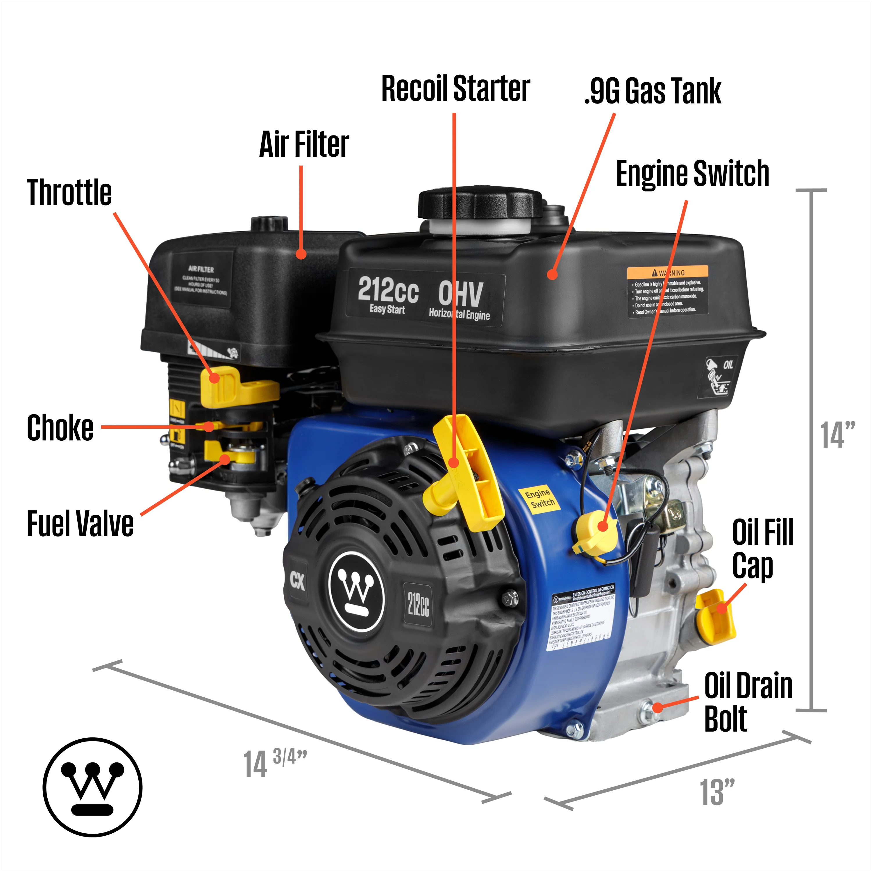 WENG212 212cc 4-Stroke OHV Westinghouse Engine - Image 13