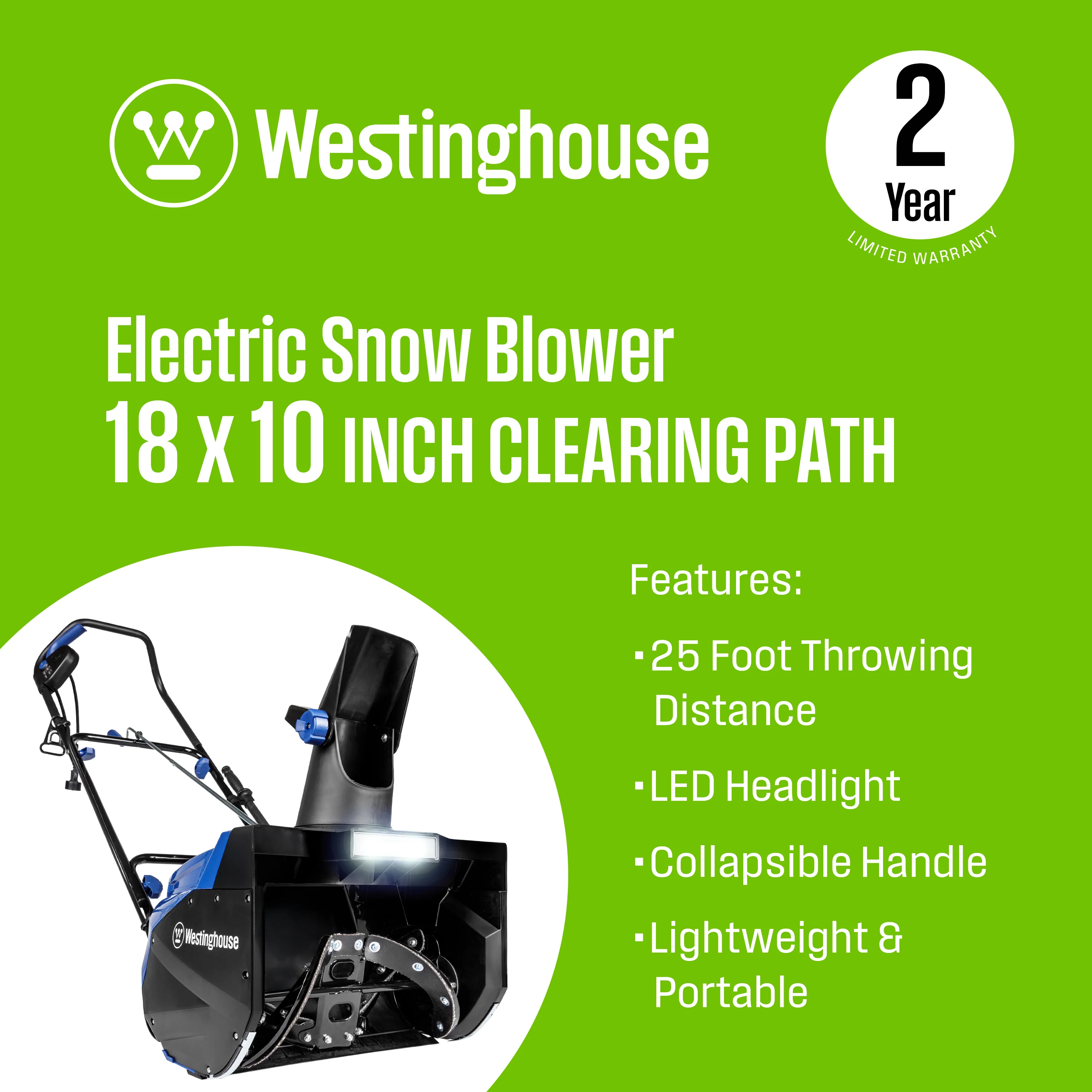 WSnow18D 18" Corded Snow Blower - Image 3