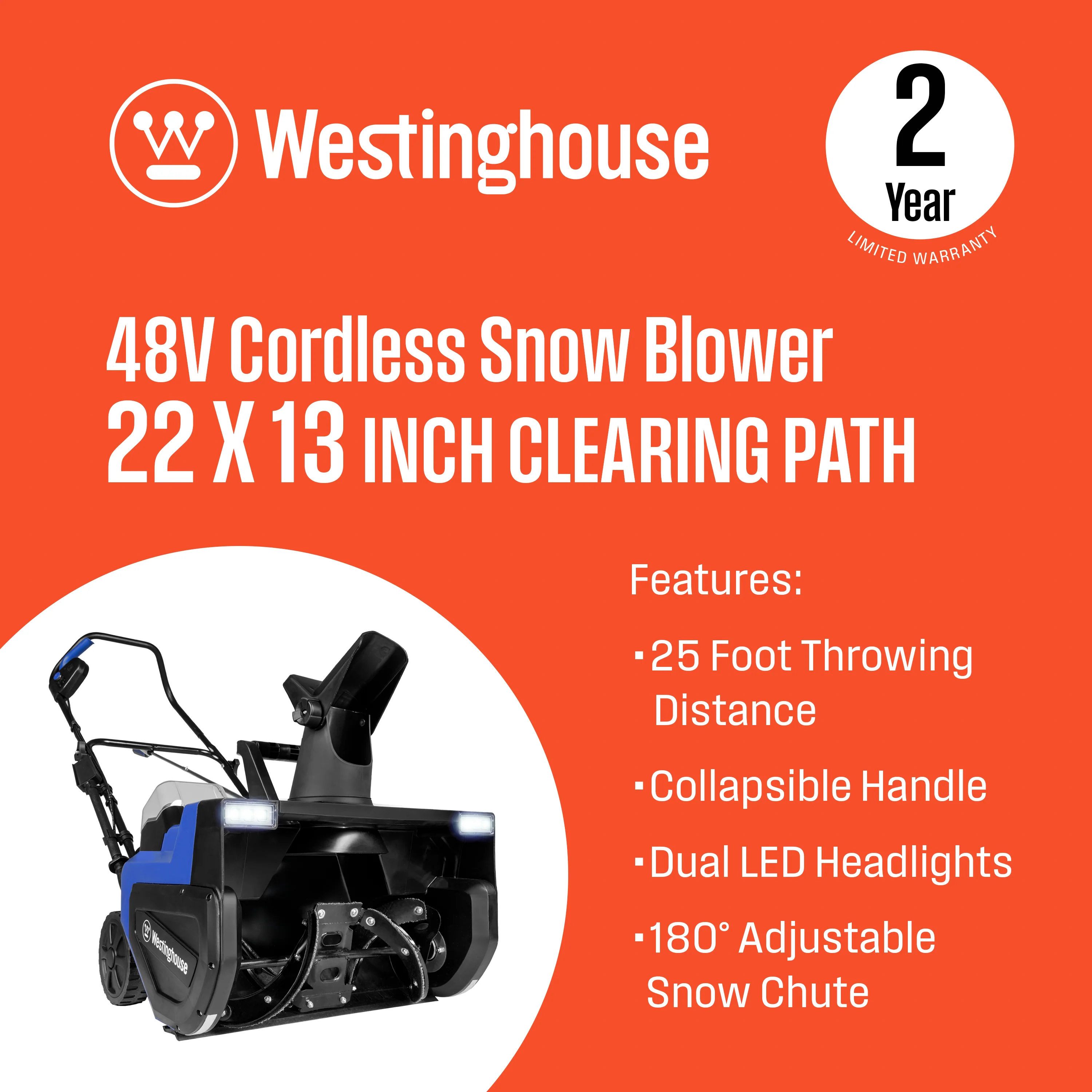 WSnow22T (Tool Only) 48V Cordless Snow Blower - Image 3
